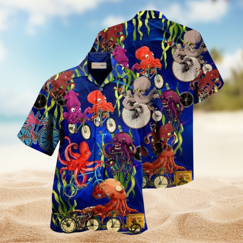 Octopus Could An Octopus Ride A Bicycle Limited Edition – Hawaiian Shirt