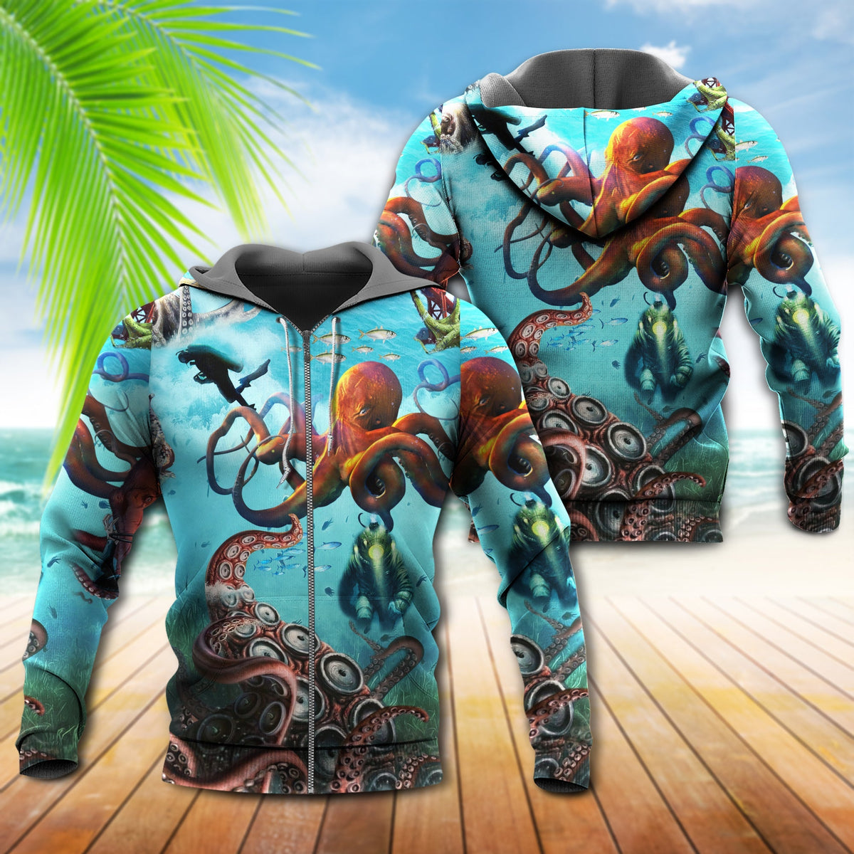 Protect The Ocean Octopus Art – 3D Hoodie