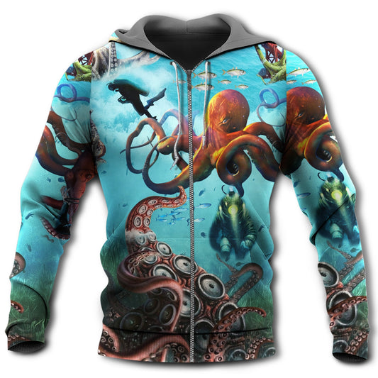 Protect The Ocean Octopus Art – 3D Hoodie