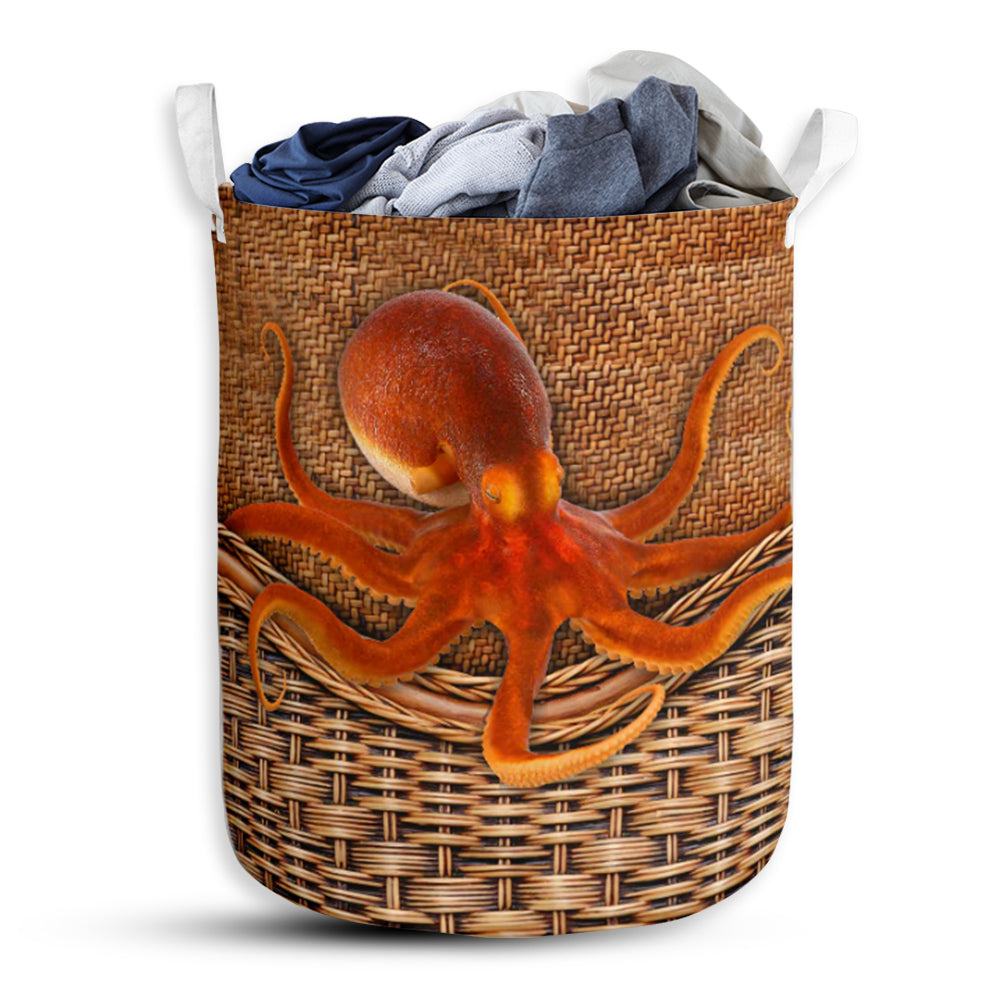 Octopus Rattan Teaxture - Laundry Basket - Owls Matrix LTD
