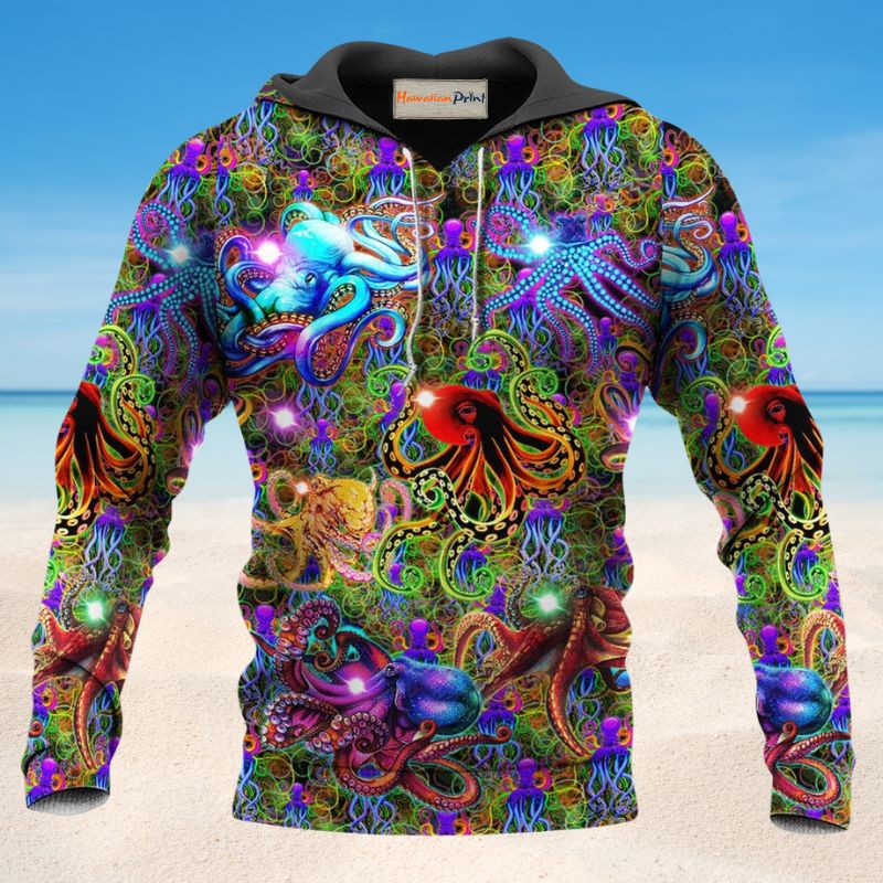 Octopus Life Is Better Colorful - 3D Hoodie