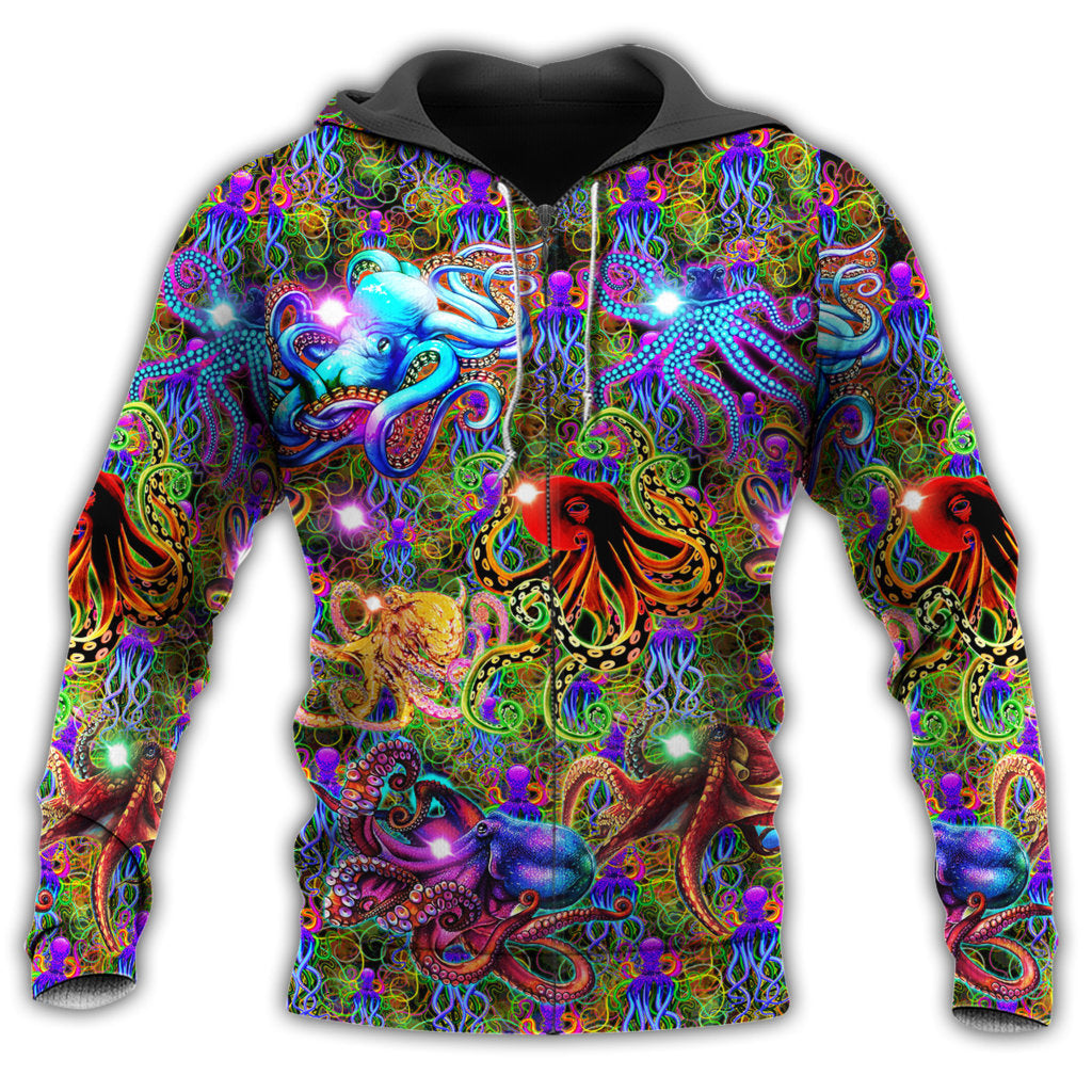 Octopus Life Is Better Colorful - 3D Hoodie2