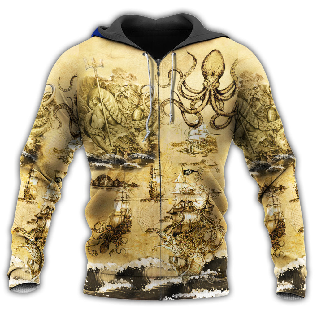 Octopus Sail Yellow Style - 3D Hoodie