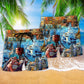 Oil Field Drill Humor Graphic - Beach Short