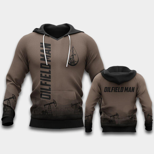 Oil Field Worker Brown Style Art – 3D Hoodie