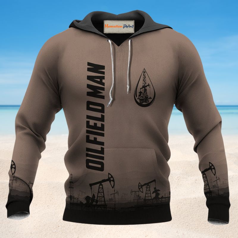 Oil Field Worker Dark Brown Style - 3D Hoodie