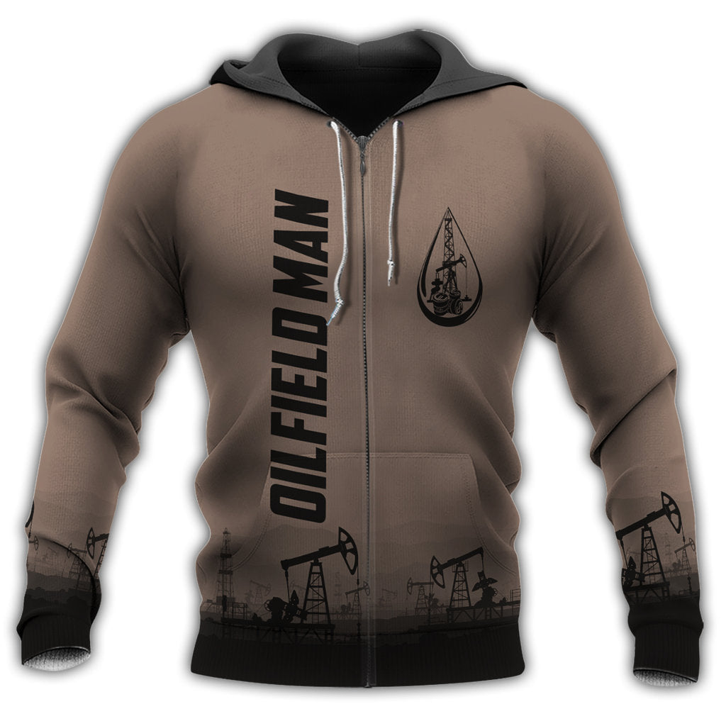 Oil Field Worker Dark Brown Style - 3D Hoodie