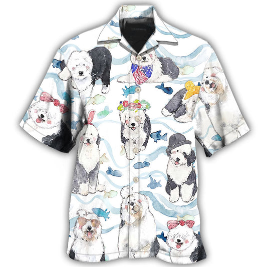 Old English Sheepdog Cute Dog - Hawaiian Shirt