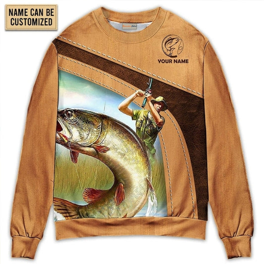 Old Fisherman And Big Catch Art – Sweater - Ugly Christmas Sweater