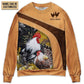 Old Rooster And Cute Chick Farm Art – Sweater - Ugly Christmas Sweater