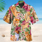 Orange Cat Tropical Floral Style – Hawaiian Shirt