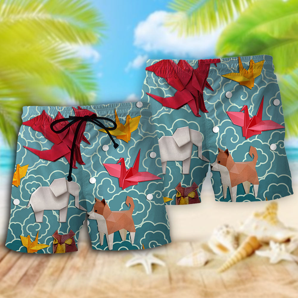 Origami Love Minimal Cute Art – Beach Short