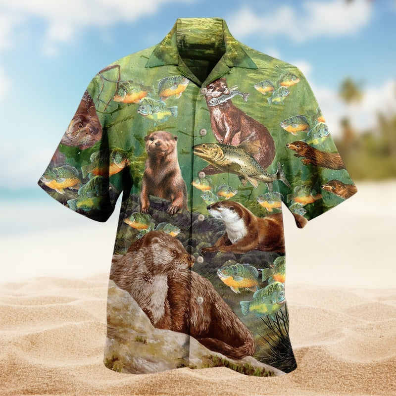 Otter A Busy Fishing Day Limited Edition – Hawaiian Shirt