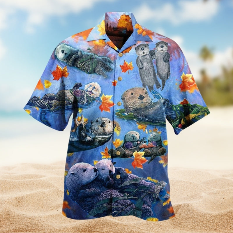 Otter Couple Love Happy Limited Edition – Hawaiian Shirt