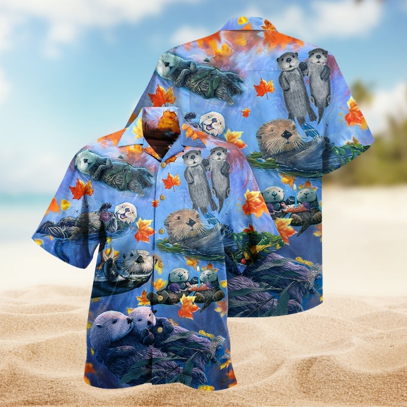Otter Couple Love Happy Limited Edition – Hawaiian Shirt