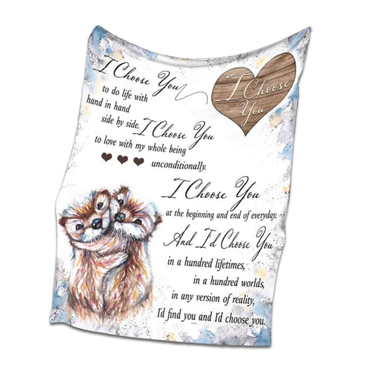 Cute Otter Love Gift 50 x 60 Inch Flannel Blanket For Cozy Bedroom And Sofa Decor