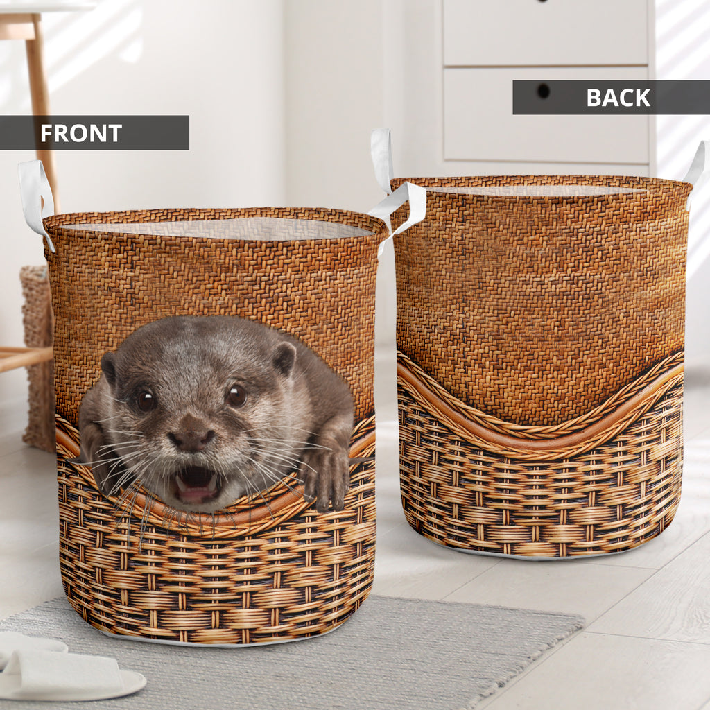 Otter Rattan Teaxture - Laundry Basket - Owls Matrix LTD
