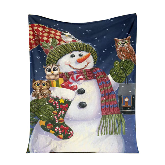 Owl Christmas Is Coming 50 x 60 Inch Flannel Blanket For Cozy Bedroom And Sofa Decor