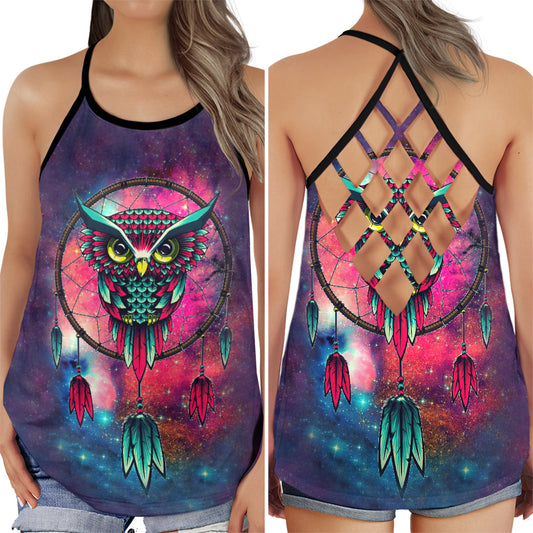 Owl Dreamer Soft Pink Vibes - Hollow Tank Top