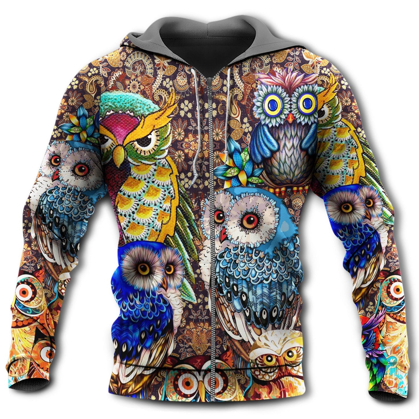 Owl Full Color Love Art - 3D Hoodie