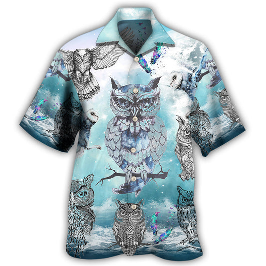 Owl Tattoo Fantasy Night Sky - Hawaiian Shirt