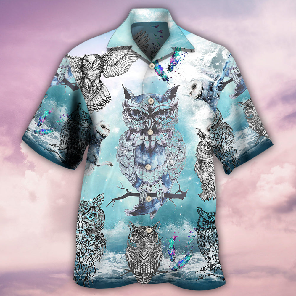 Owl Tattoo Fantasy Night Sky - Hawaiian Shirt