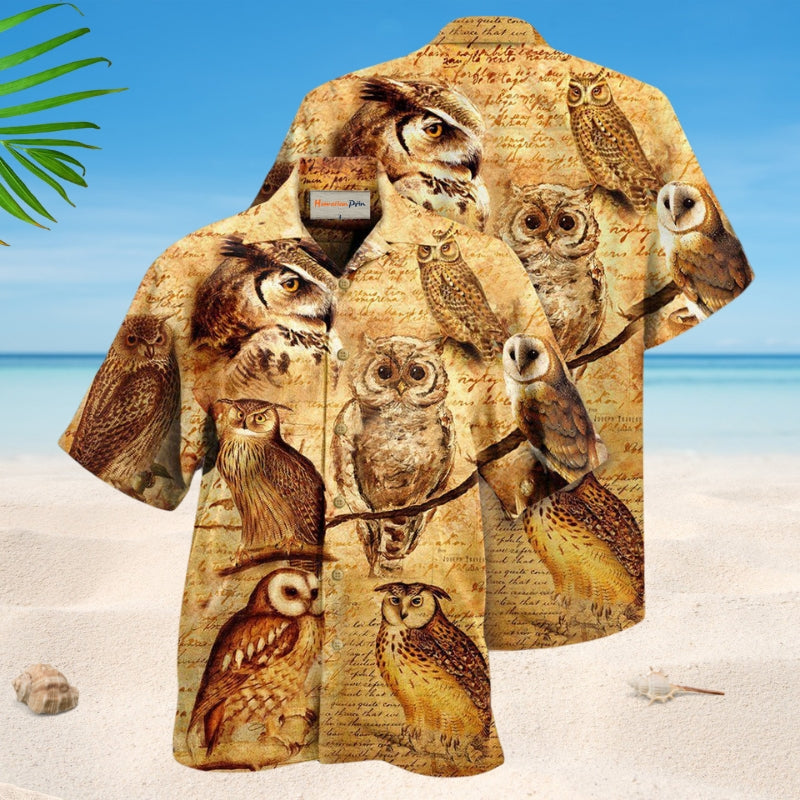 Owl Vintage Wise Style – Hawaiian Shirt