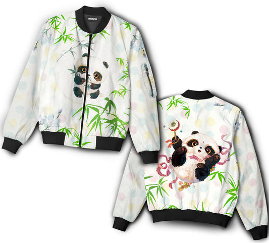 Panda happiness - Bomber jacket - BOMJ06NVC030921-Owls Matrix