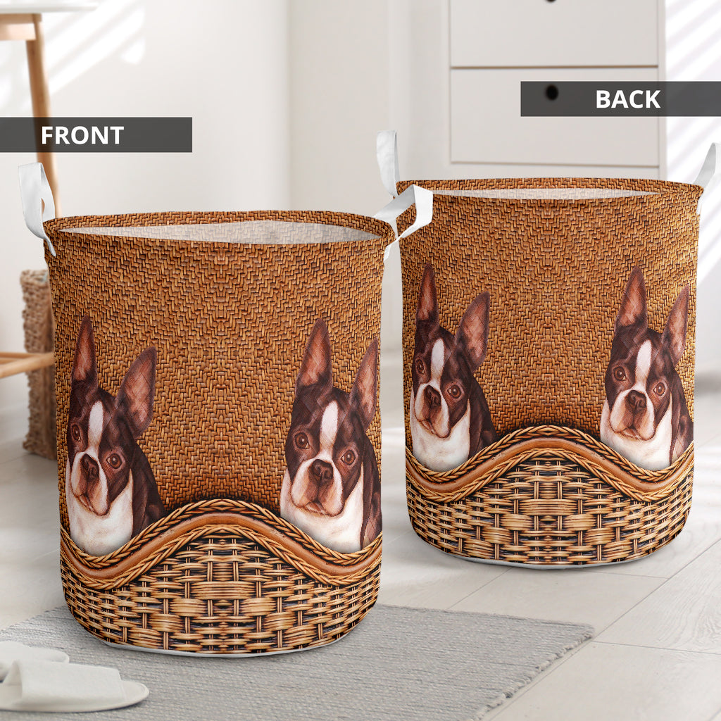 Cute boston terrier - Laundry basket-Owls Matrix