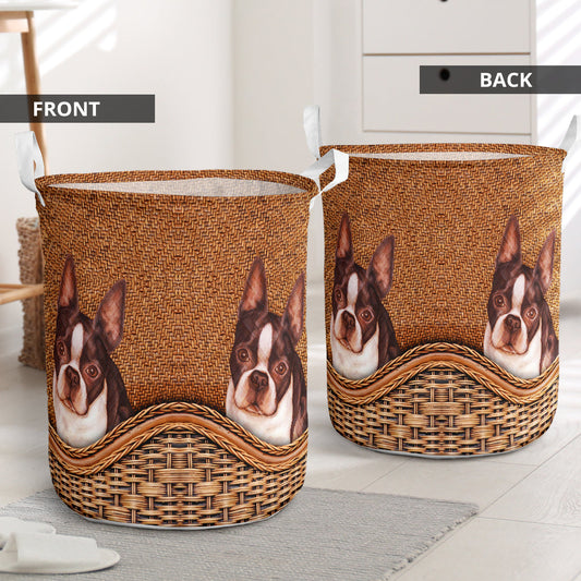 Cute boston terrier - Laundry basket-Owls Matrix