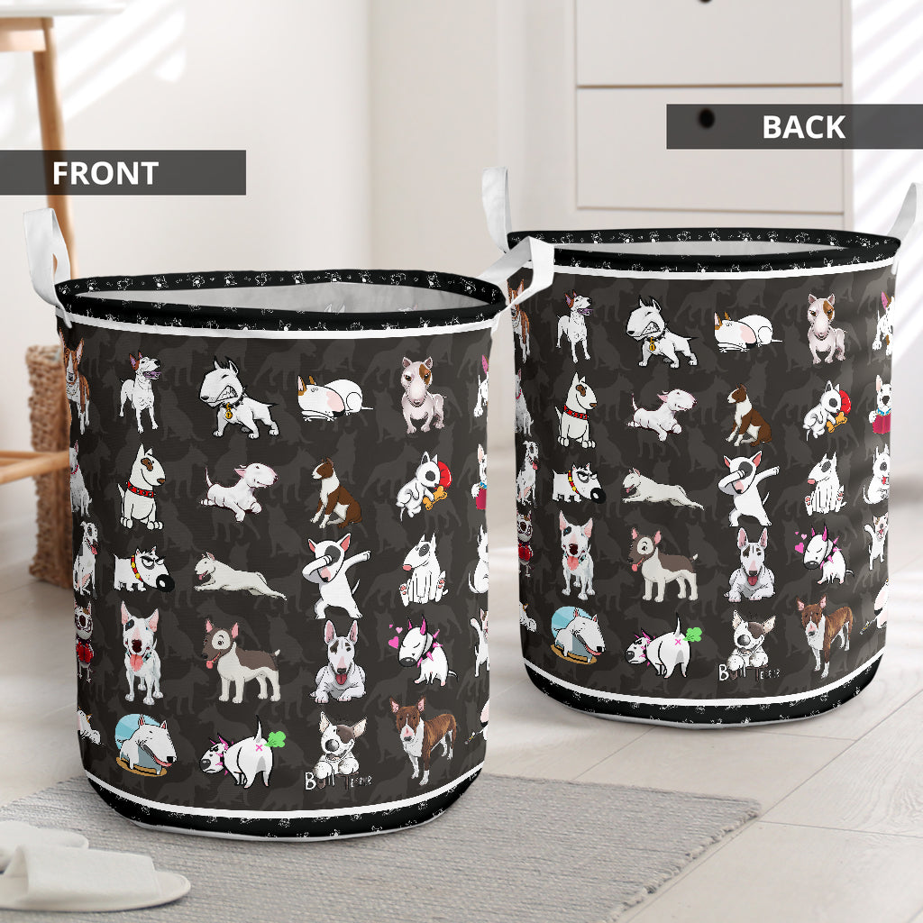 Bull terrier play - Laundry basket-Owls Matrix