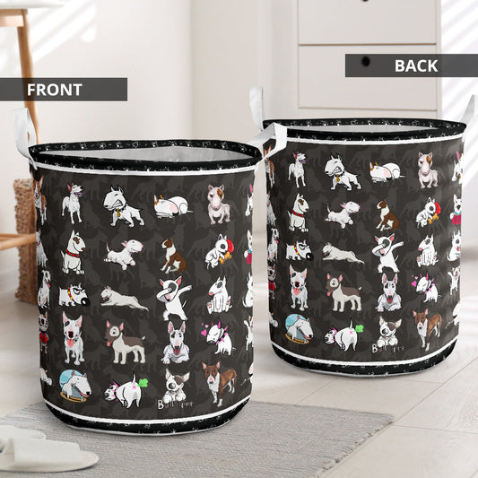 Bull terrier play - Laundry basket-Owls Matrix