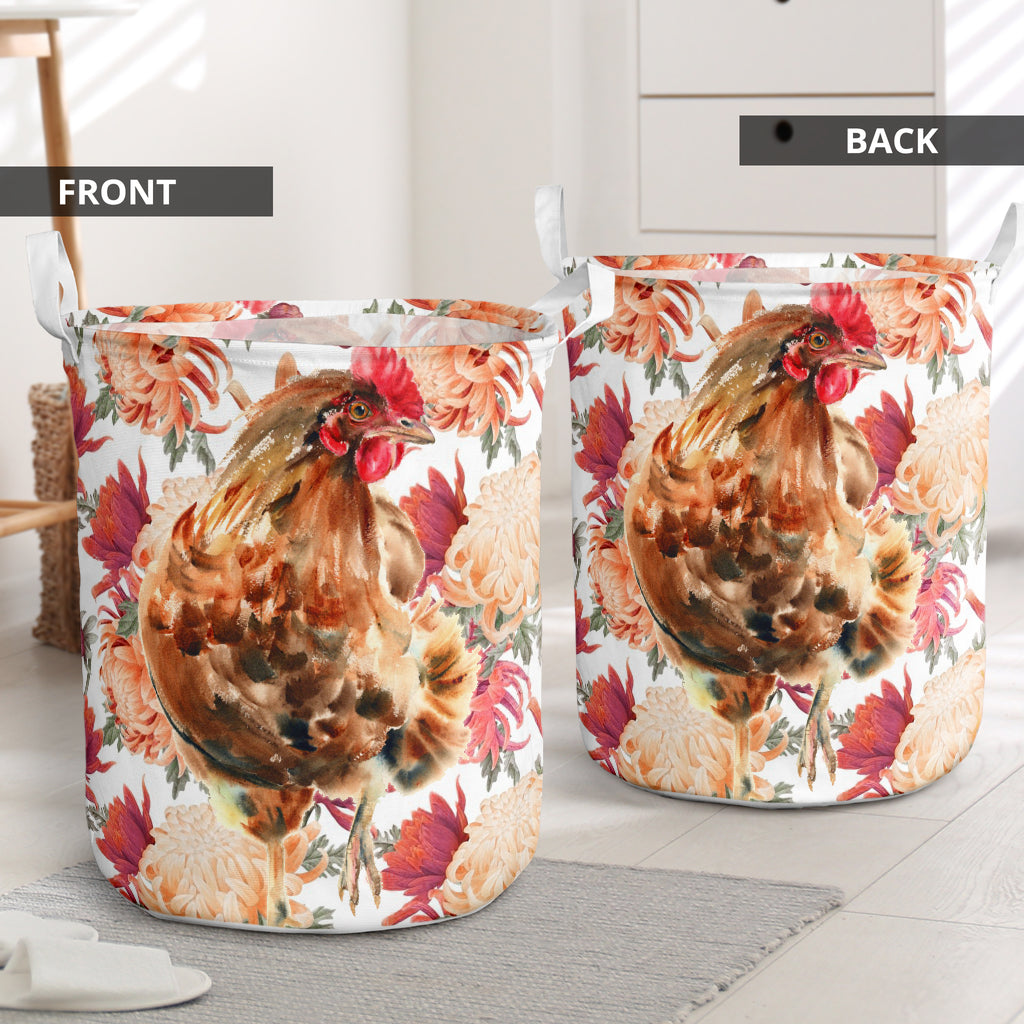 Colorful chicken - Laundry basket-Owls Matrix