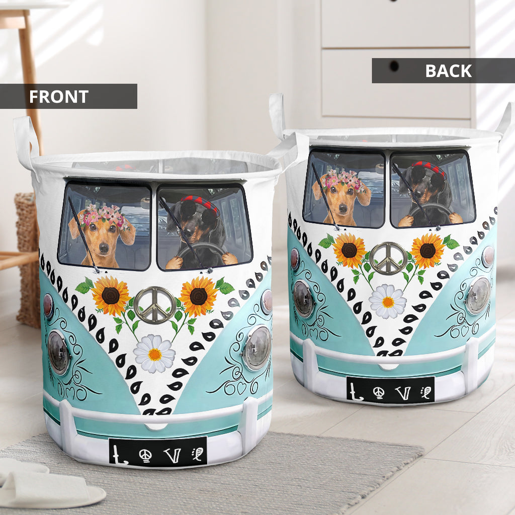 Dachshund couple - Laundry basket-Owls Matrix