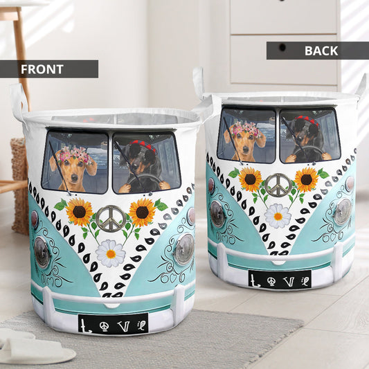Dachshund couple - Laundry basket-Owls Matrix