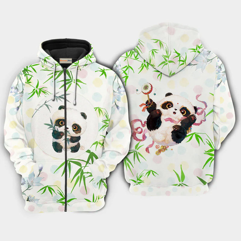 Panda Happiness Cute Art – 3D Hoodie