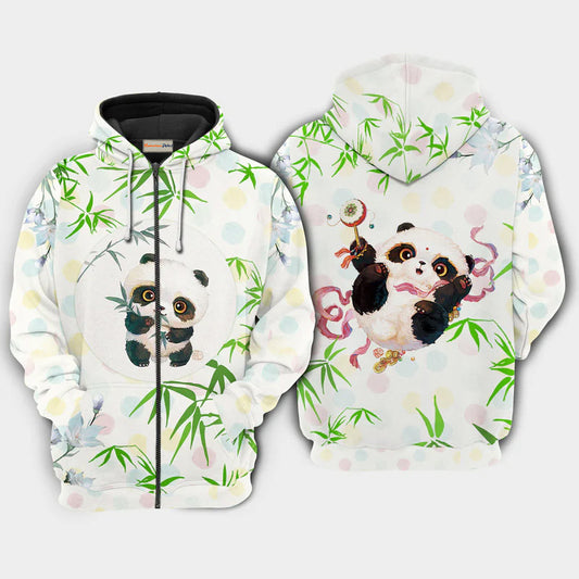 Panda Happiness Cute Art – 3D Hoodie