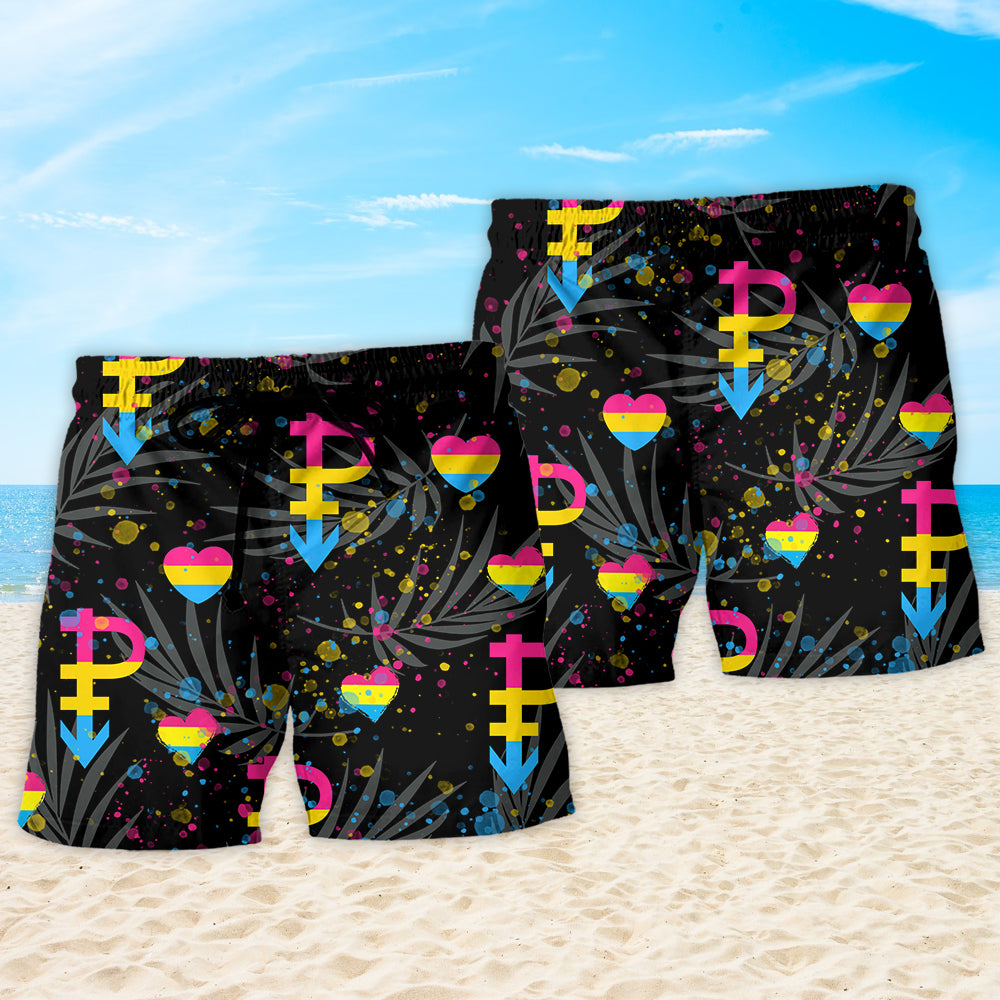 LGBT Pansexual Pride Tropical Leaf - Beach Short