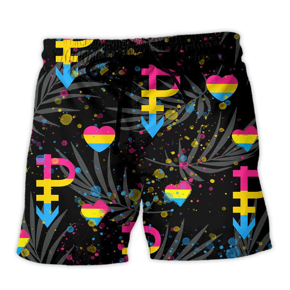 LGBT Pansexual Pride Tropical Leaf - Beach Short