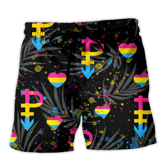 LGBT Pansexual Pride Tropical Leaf - Beach Short