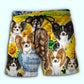 Papillon Dog Sunflower Art – Beach Short
