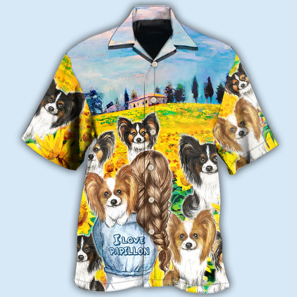 Papillon Dog Sunflower Style – Hawaiian Shirt