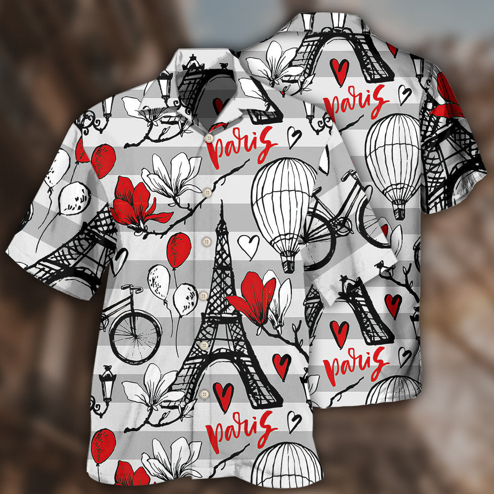 Paris Romantic Love Heart Style – Hawaiian Shirt