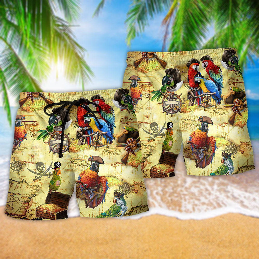 Pirate Parrot Amazing Birds - Beach Short