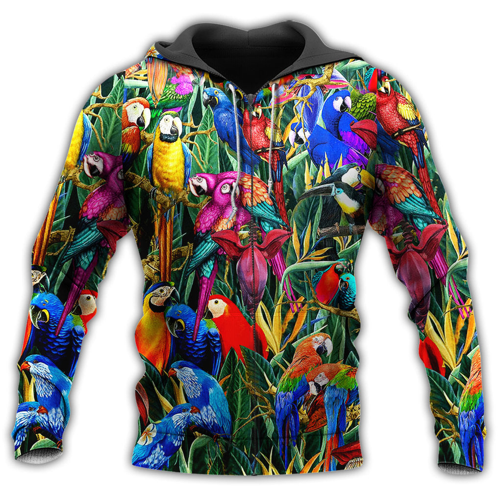 Tropical Parrot Colorful - 3D Hoodie