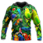 Parrot Couple Love Green - 3D Hoodie