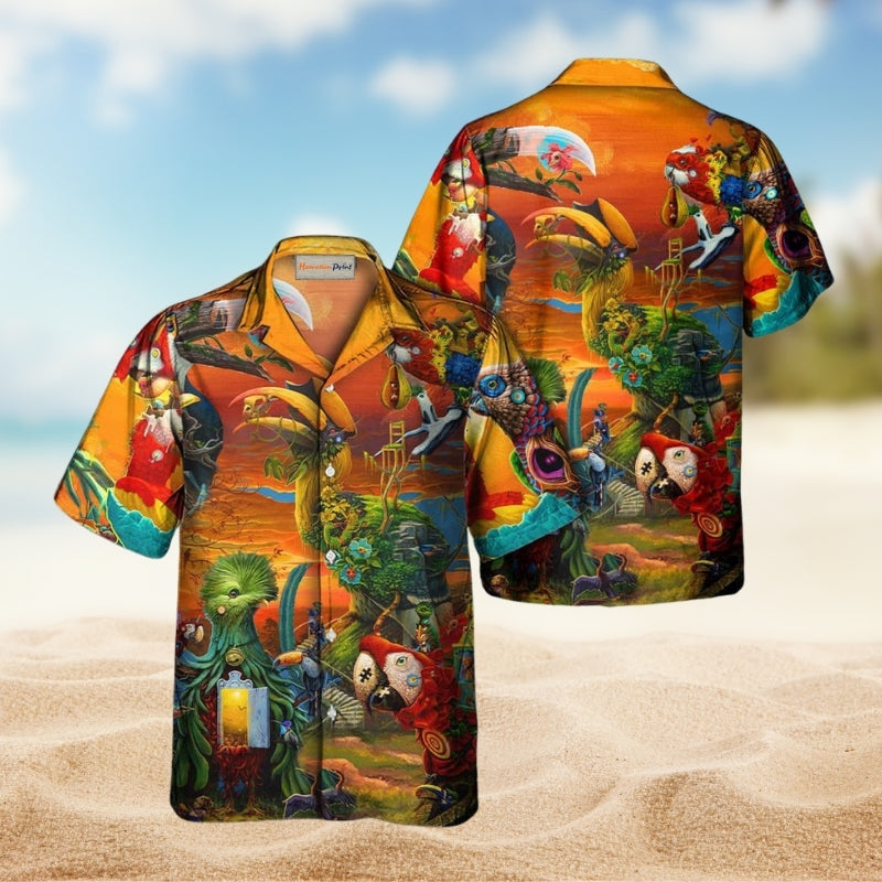 Parrot In A Flock Of Pigeons Limited Edition – Hawaiian Shirt