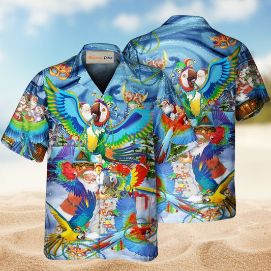 Parrot Mardi Gras Christmas Style – Hawaiian Shirt