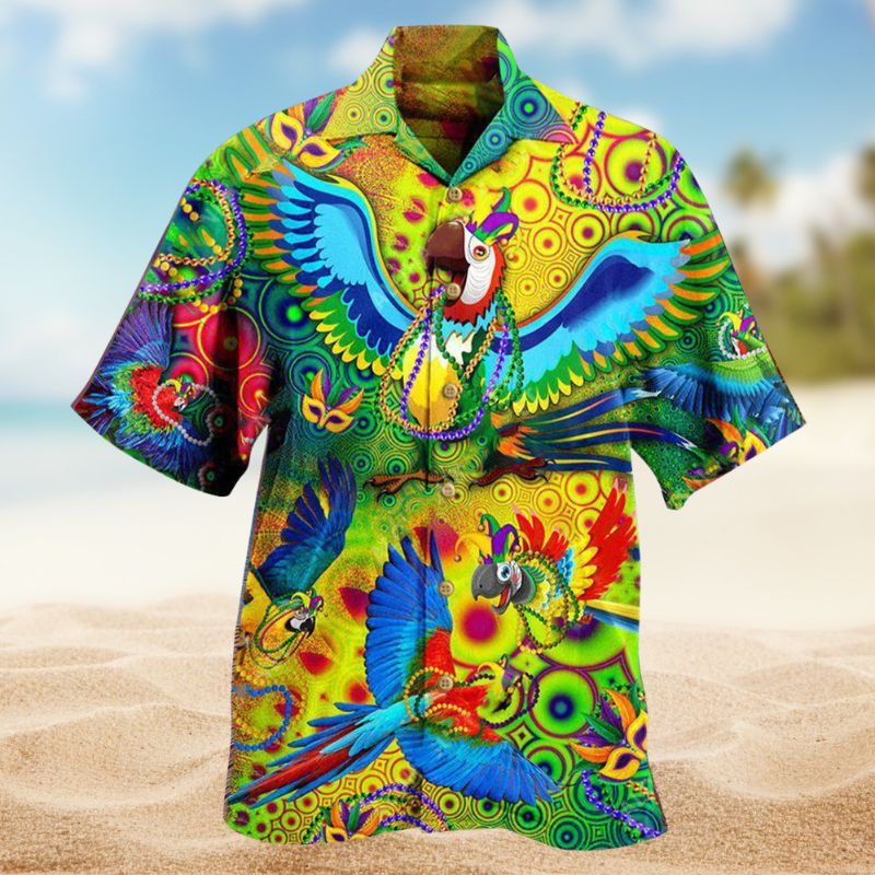 Parrot Mardi Gras Edition – Hawaiian Shirt