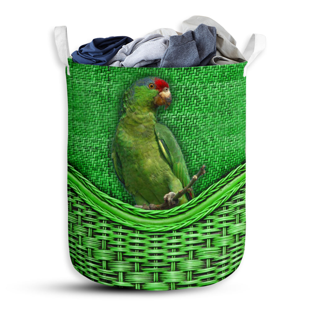 Parrot Beautiful Rattan Teaxture - Laundry Basket - Owls Matrix LTD